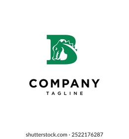 Letter B Crocodile logo icoon vector