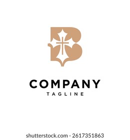 Letter B Cross Logo Icon Vector