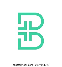 Letter B cross medical logo design