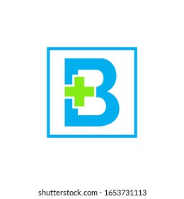 Buchstabe B mit Logo und Logo, Logo "Medizinisches Gesundheitswesen"