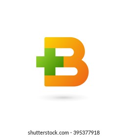 Letter B cross plus logo icon design template elements