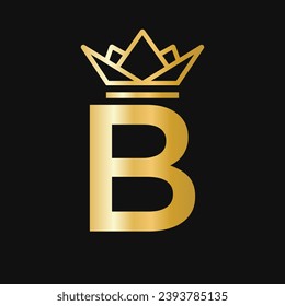 Letter B Crown Logo. Crown Logo for Beauty, Fashion, Star, Elegant, Luxury Sign