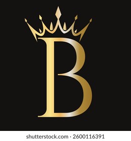 Letter B Crown Logo Concept For Fashion and Beauty Symbol Vector Template
