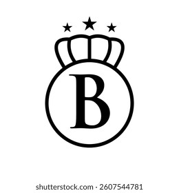 Letter B Crown Logo Concept For Fashion and Beauty Symbol Vector Template
