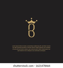 Letter B Crown Logo Design Template Stock Vector (Royalty Free ...