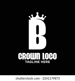 Inspiración de la plantilla de diseño de logotipo de la corona de la letra B, Ilustración vectorial.