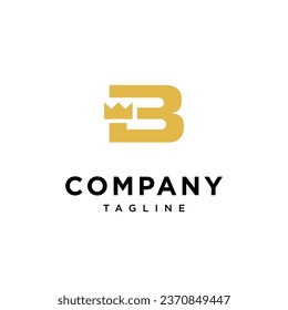
Letra B icono de logotipo de corona plantilla vectorial.eps