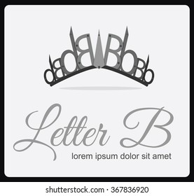 Letter B crown Logo,Vector design