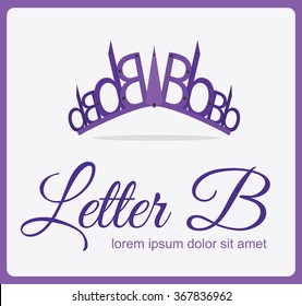 Letter B crown Logo,Vector design