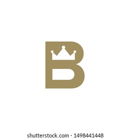 letter B with a crown in negative space