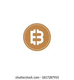 Letra B Concepto vectorial de diseño de iconos de la moneda criptográfica