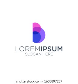 letter B cube logo design vector illustration