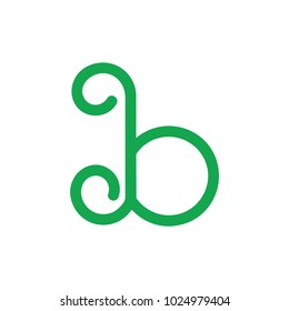 letter b curly design logo vector