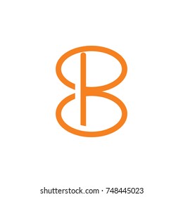 letter b curves circle logo vector  