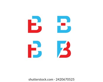 Letter B custom font design set.