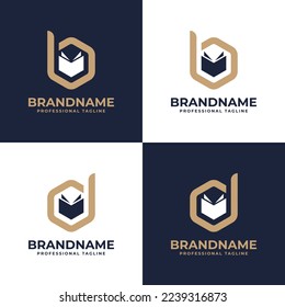 Letter B or D Book Hexagonal Logo suitable for any business related to book with B or D initials.
