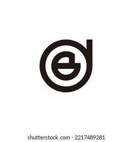 Letter B in d, circle geometric symbol simple logo vector