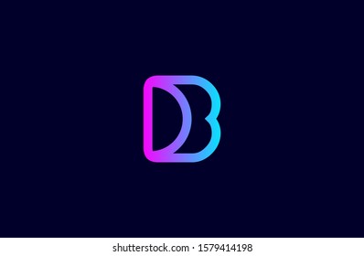 letter B, D, DB, BD logo technology design template. dark blue, blue and purple gradient Color round creative sign. Universal vector icon. Digital Concepts, Connections and Networks Icons.
