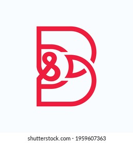 Letter B and D Letter Design combination.