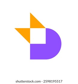 Letter B or D lighting bolt logo design