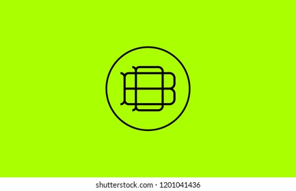 LETTER B AND D LOGO WITH CIRCLE FRAME FOR LOGO DESIGN OR ILLUSTRATION USE