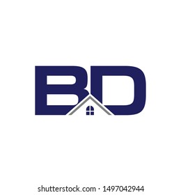 Letter B and D Logo. Home Symbol. Icon Vector Eps 10.