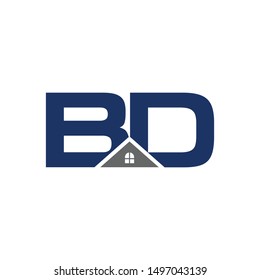 Letter B and D Logo. Home Symbol. Icon Vector Eps 10.