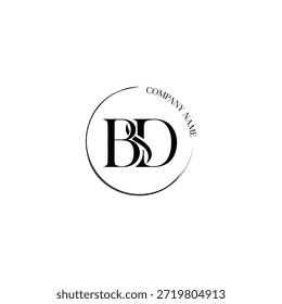 letras b e d luxo com designs de logotipo de círculo