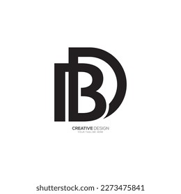 Letra B D moderna tipografía logotipo único plano