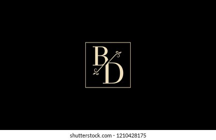 LETTER B AND D MONOGRAM LOGO WITH SQUARE FRAME FOR LOGO DESIGN OR ILLUSTRATION USE
