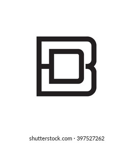 letter B and D monogram square shape logo black