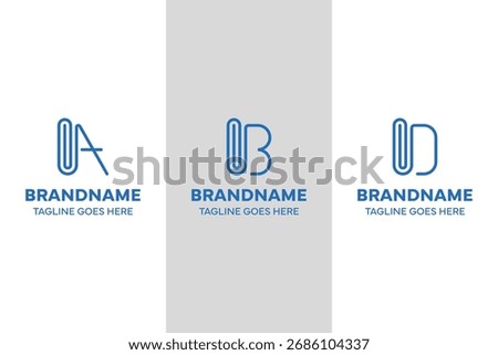 Letter A B D Paperclip Logo, symbolizing connection, organization, and creativity