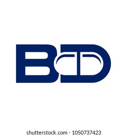 letter B and D with pharmacy vector logo.