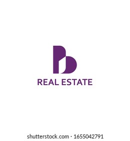 letter B or D realty logo vector