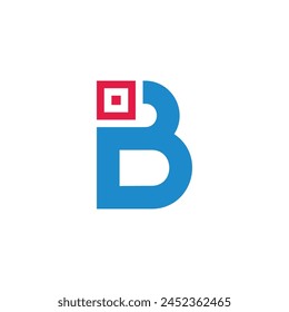 letra b d Vector de logotipo de dardo cuadrado objetivo 