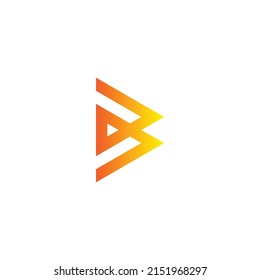  símbolo de triángulo letra B y D símbolo de logotipo simple vector