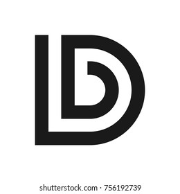 letter b and d vector logo.