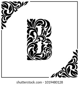 Letter B Decorative Font Swirls Floral Stock Vector (Royalty Free ...