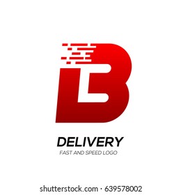 Letter B Delivery Service Logo Fast Stock Vector (Royalty Free ...