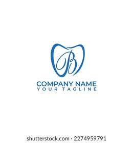 Letra B Icono de vector dental. Diseño del logo vectorial de dentista con fondo aislado.