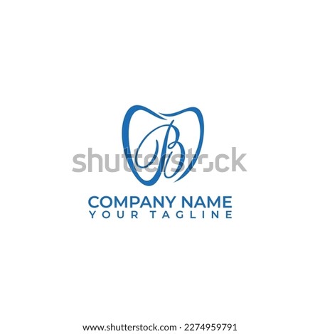 Letter B Dental vector icon. Dentist vector logo design with isolated background.