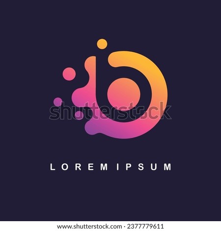 Letter B design element icon vector with molecule technology concept