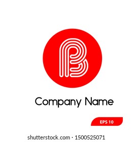 Letter B Design A modern logo shape with a red circle background