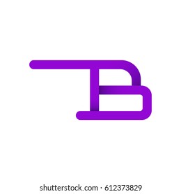 Letter B design typographic. unique and simple design with purple
