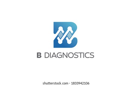 Letter B With Diagnostic Vector Logo Design Inspirations