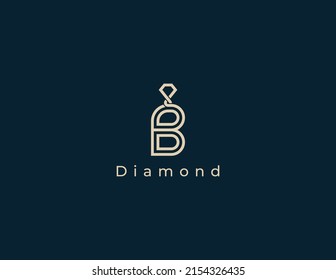 Letra B Símbolo del icono Diseño del logotipo del diamante Concepto. Plantilla de logotipo de ilustración de vector