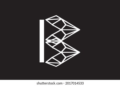 Plantilla de diseño de logotipo de diamantes de letra B 