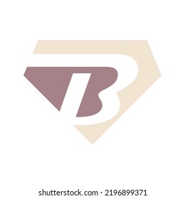 Letter B diamond logo design simple modern, Fantastic vector template.