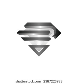 diseño elegante del logotipo del diamante B de la letra, plantilla del icono del diamante, adecuada para su empresa