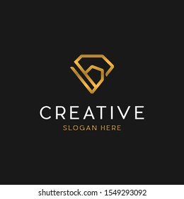 Letter B Diamond Luxury Creative Logo